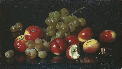 Still Life with Crab Apples and Grapes, by Joseph Decker