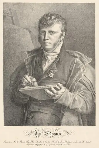 Self-Portrait of the Artist Drawing on a Lithographic Stone, by Joseph-Denis Odevaere