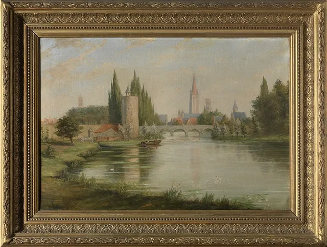 Het Minnewater met zicht op Brugge