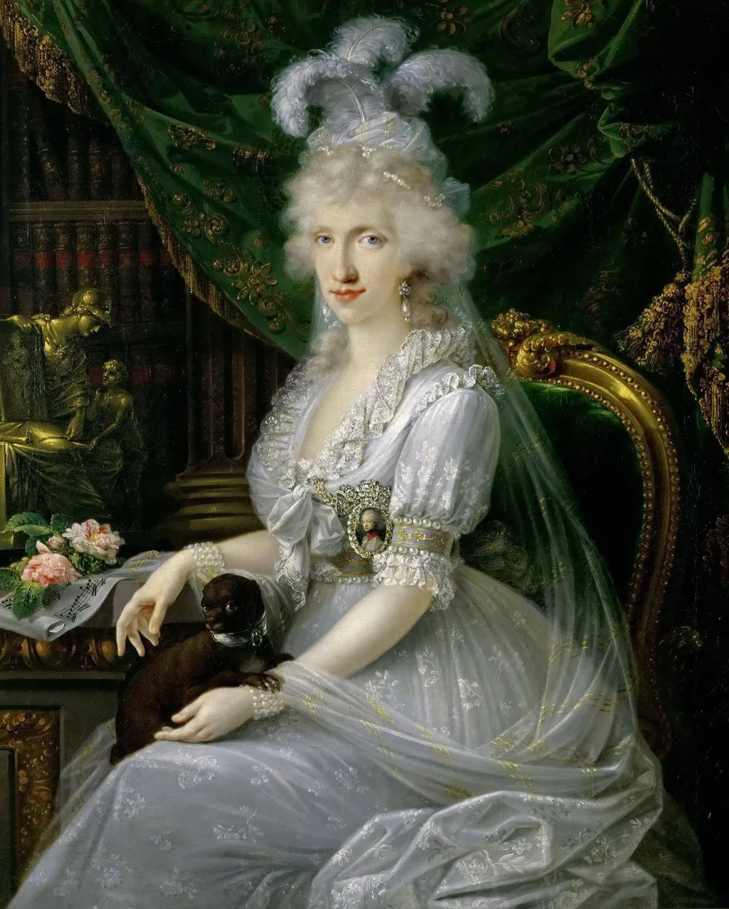 Luisa Maria Amelia Teresa of Naples and Sicily, Princess of Naples and Sicily (1773-1802), Grand Duchess Consort of Tuscany, wife of Archduke Ferdinand III of Tuscany, by Joseph Dorffmeister, oil, 1799