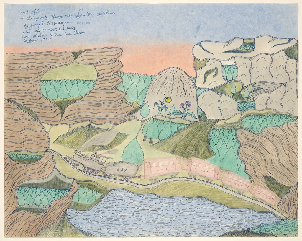 Untitled, by Joseph E. Yoakum, pastel, 1968