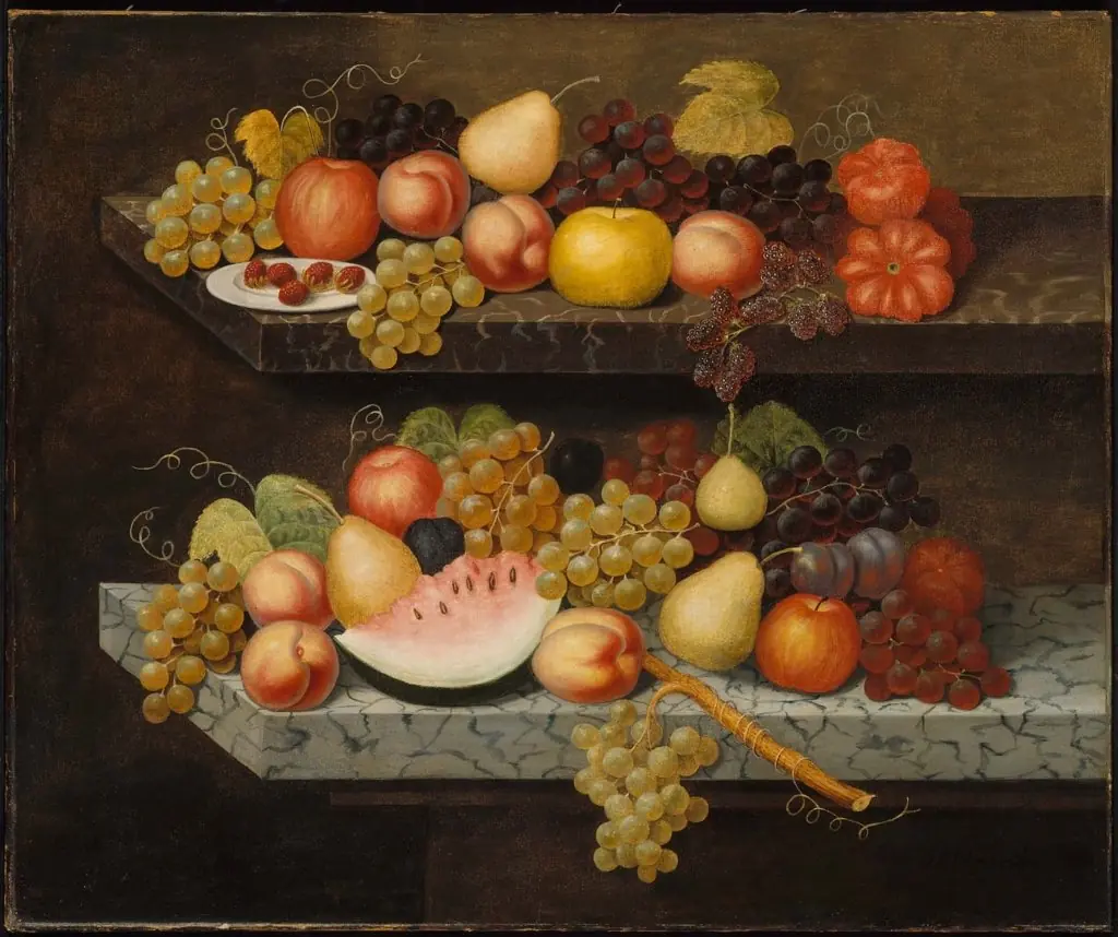 Still Life with Fruit, by Joseph Goodhue Chandler, 1866