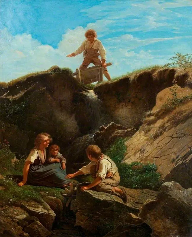 The Dam, by Joseph Hornung, oil, 1850