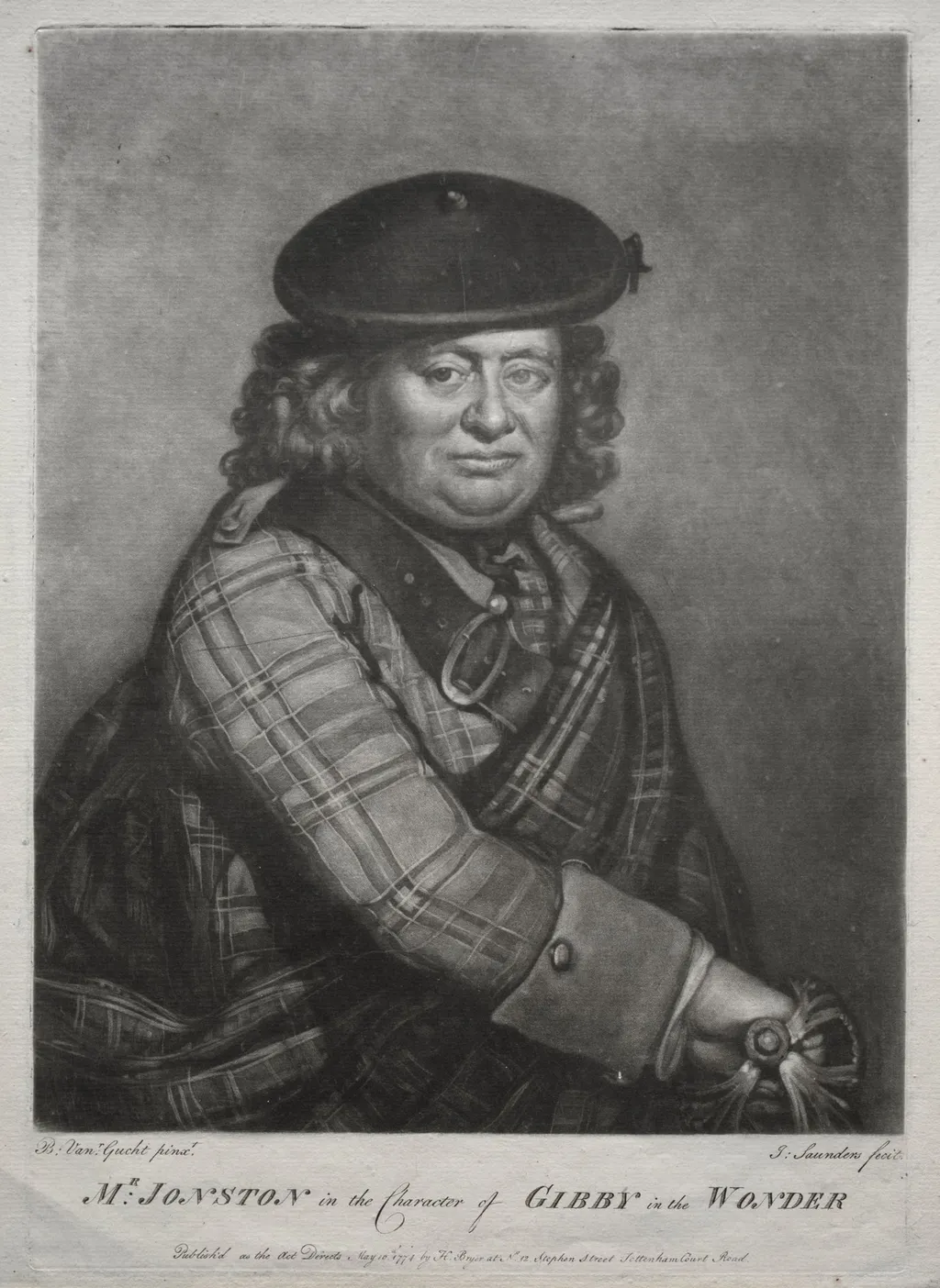 Alexander Jonston in the character of Gibby in "The Wonder", by Joseph I Saunders, 1774