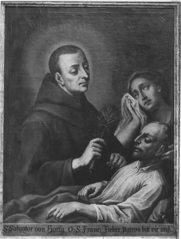 Der hl. Salvator da Horta mit einem Fieberkranken, by Joseph Ignaz Schilling