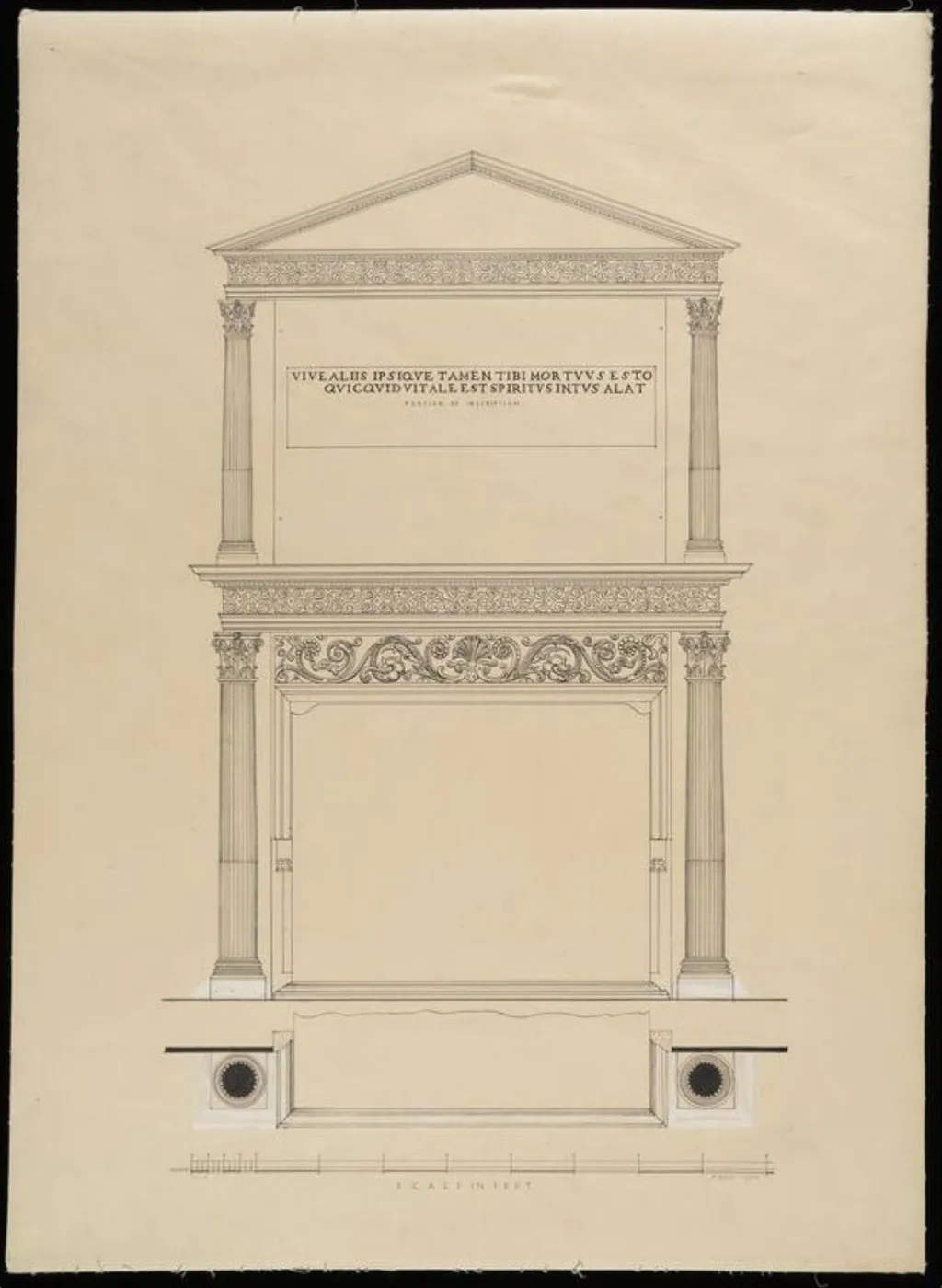 Elevation of mantelpiece., by Joseph Jago, 1932