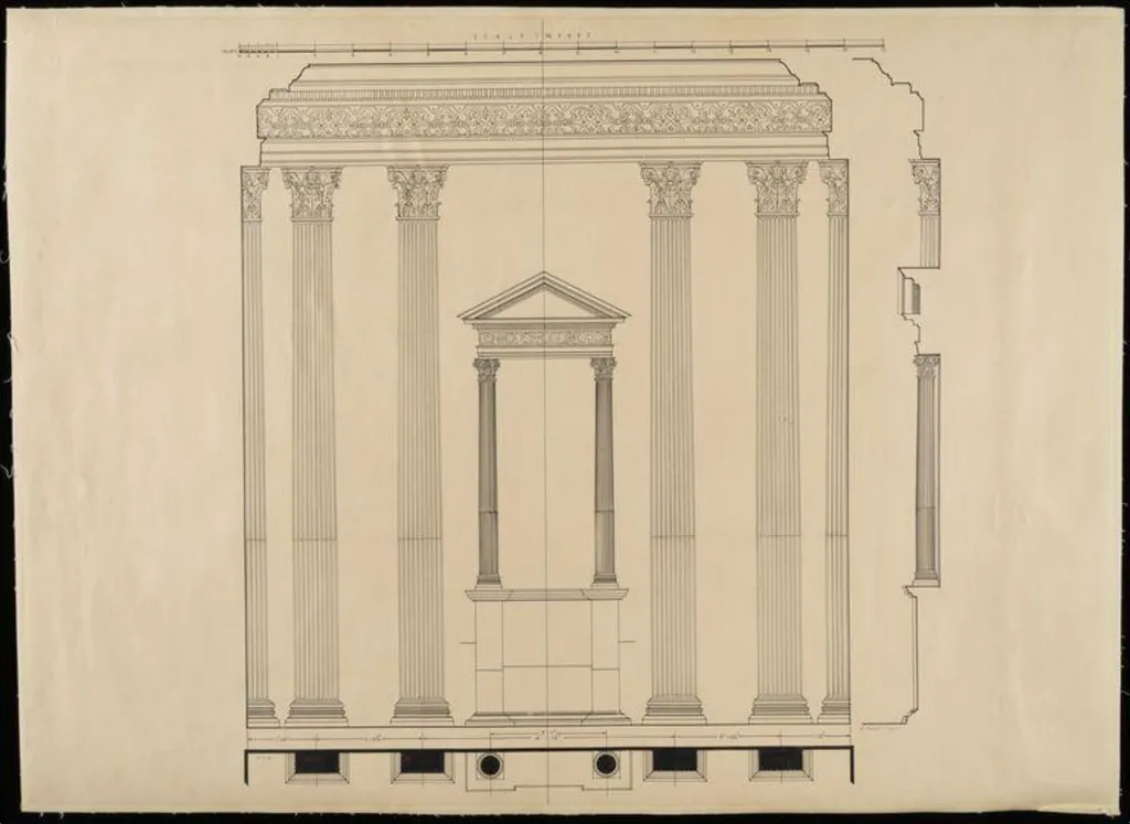 Elevation of wall showing niche., by Joseph Jago, 1932