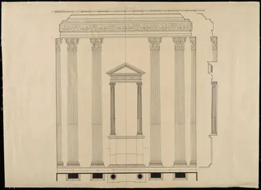 Elevation of wall showing niche., by Joseph Jago