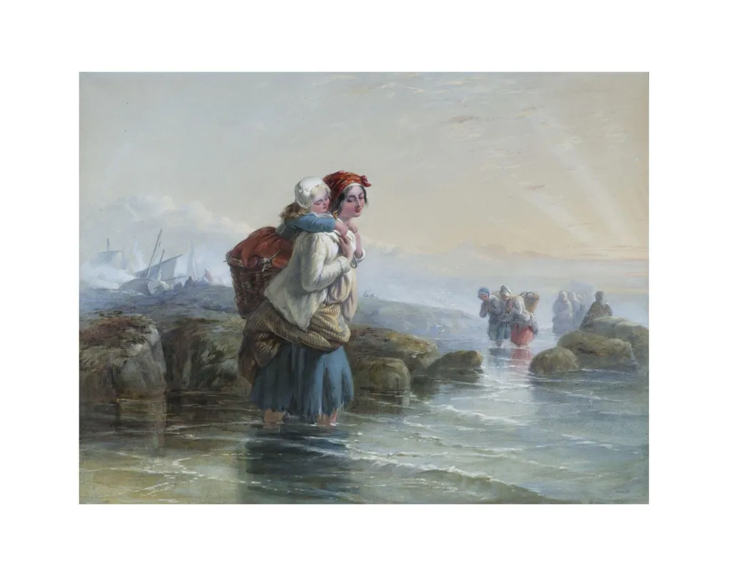 Shrimpers, by Joseph John Jenkins, watercolor, 1850
