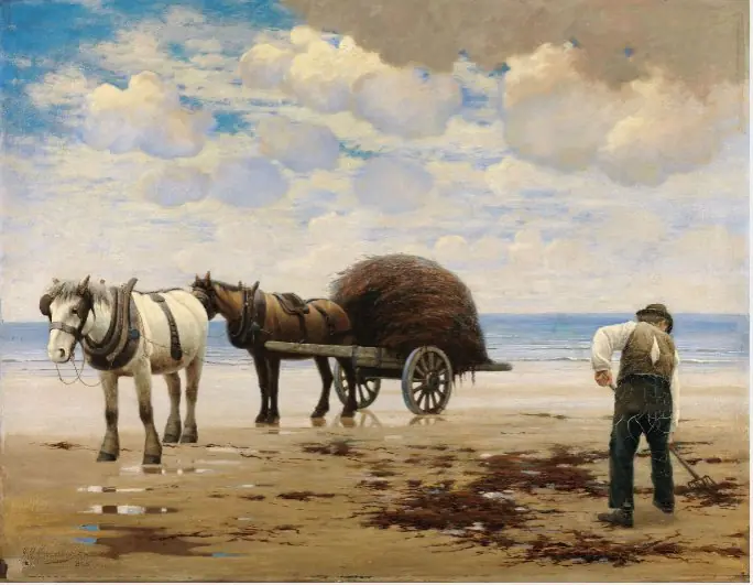 Carting Seaweed on Sutton Sands, by Joseph Malachy Kavanagh