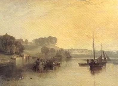 A distant view of Petworth House across the lake in Petworth Park, by Joseph Mallord William Turner, unspecified