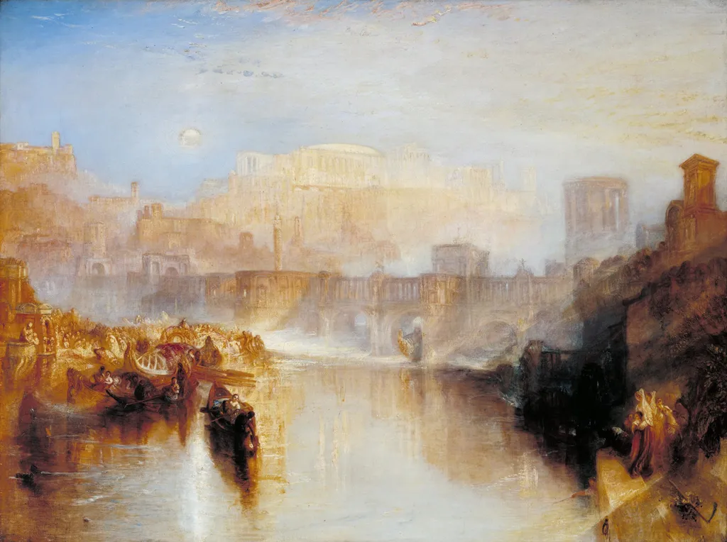 Ancient Rome; Agrippina Landing with the Ashes of Germanicus, by Joseph Mallord William Turner, oil, 1837