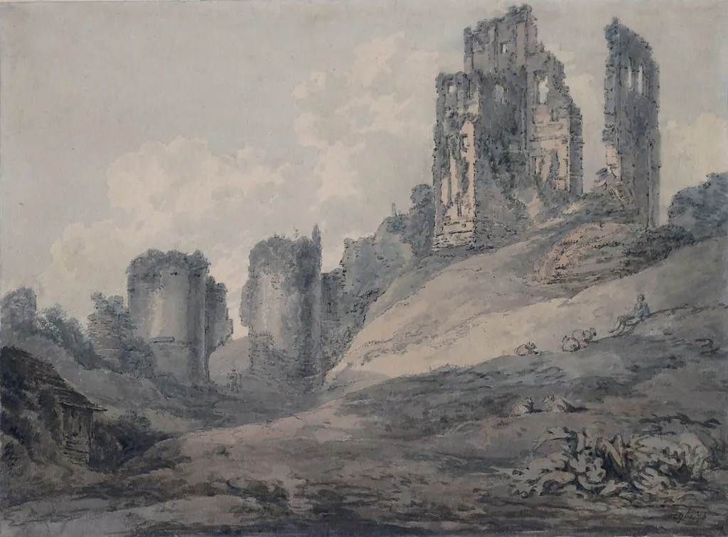 Corfe Castle, Dorset, by Joseph Mallord William Turner, watercolor, 1793