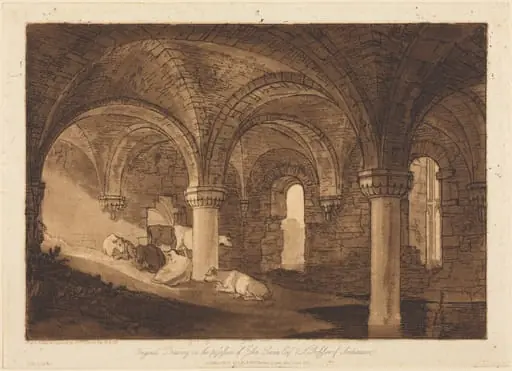 Crypt of Kirkstall Abbey, by Joseph Mallord William Turner