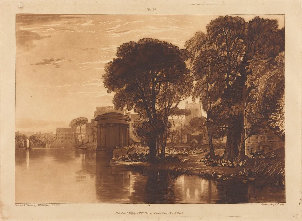 Isleworth, by Joseph Mallord William Turner, ink, 1819