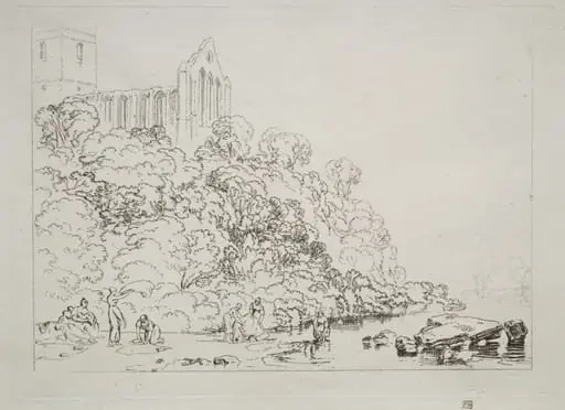 Liber Studiorum: Dumblain Abbey, Scotland, by Joseph Mallord William Turner