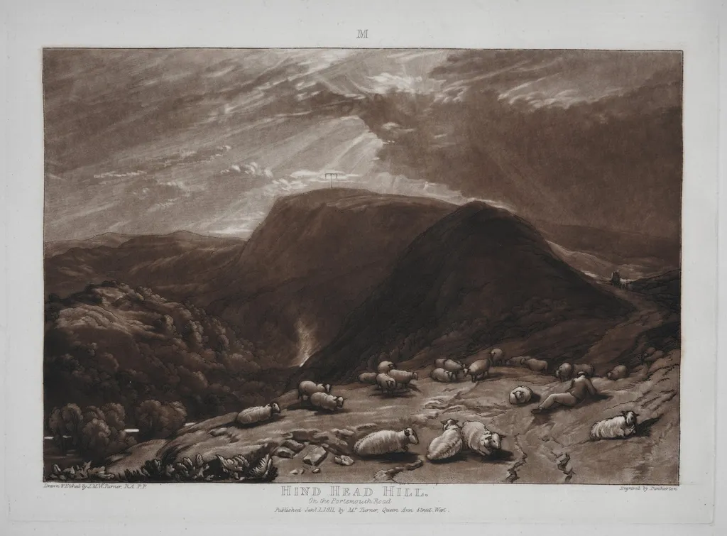 Liber Studiorum: Hind Head Hill on the Portsmouth Road, by Joseph Mallord William Turner, 1823