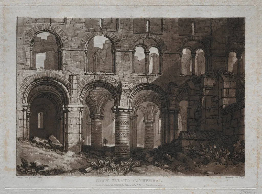 Liber Studiorum: Holy Island Cathedral, by Joseph Mallord William Turner, 1823