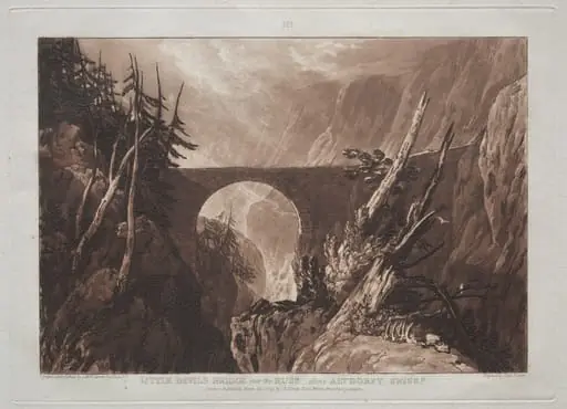 Liber Studiorum: Little Devil's Bridge over the Russ, above Altdorft, Swiss, by Joseph Mallord William Turner