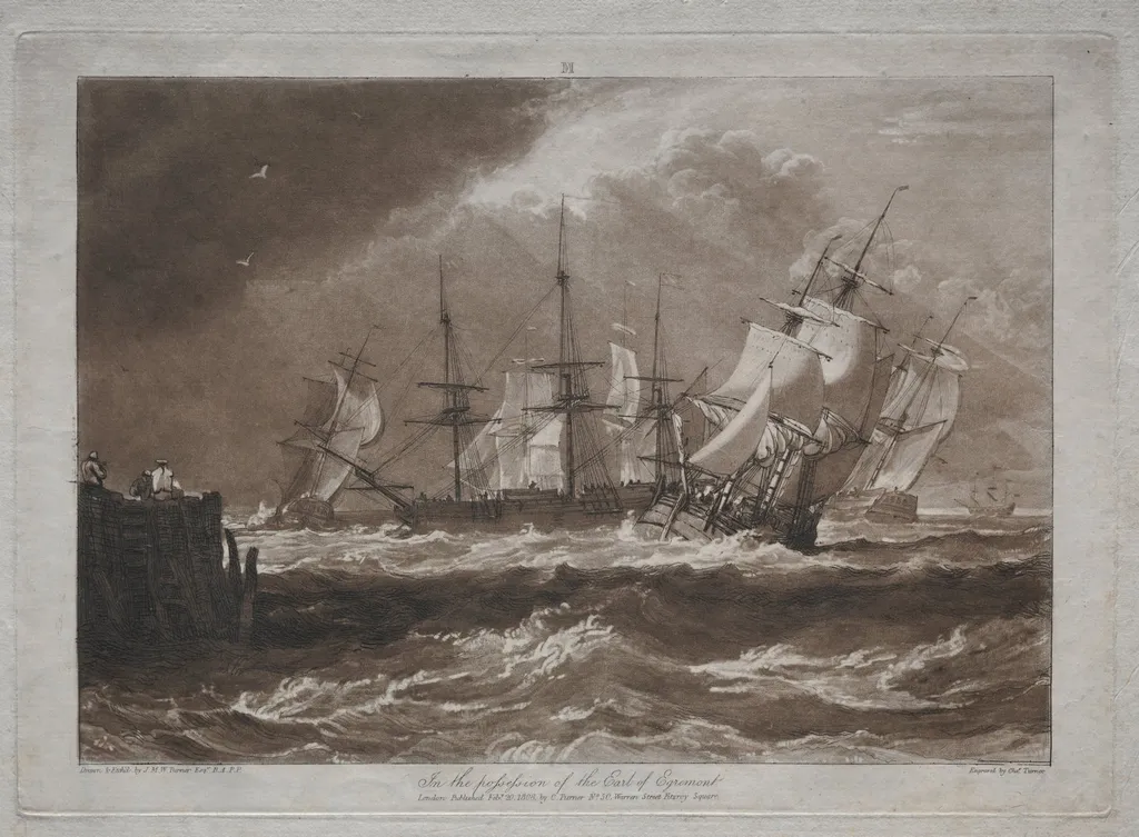 Liber Studiorum: Ships in a Breeze, by Joseph Mallord William Turner, 1808