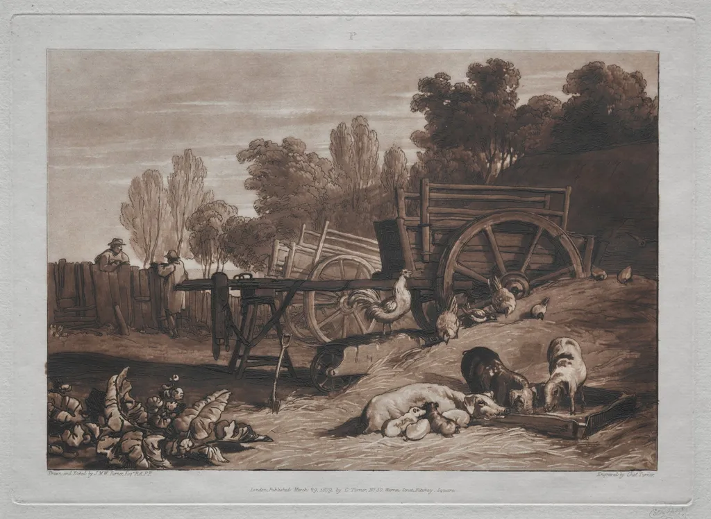 Liber Studiorum: The Farmyard with the Cock, by Joseph Mallord William Turner, 1823