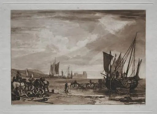 Liber Studiorum: Vessels Unloading, by Joseph Mallord William Turner