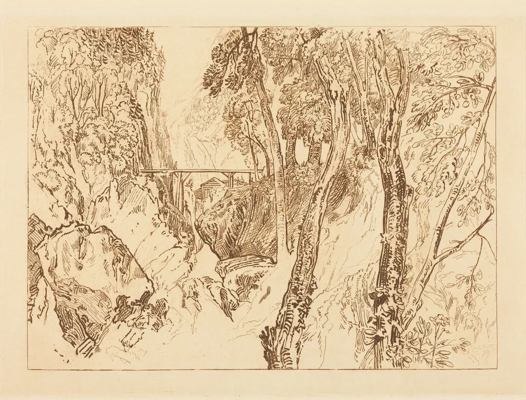 Mill near the Grand Chartreuse, by Joseph Mallord William Turner, ink, 1816