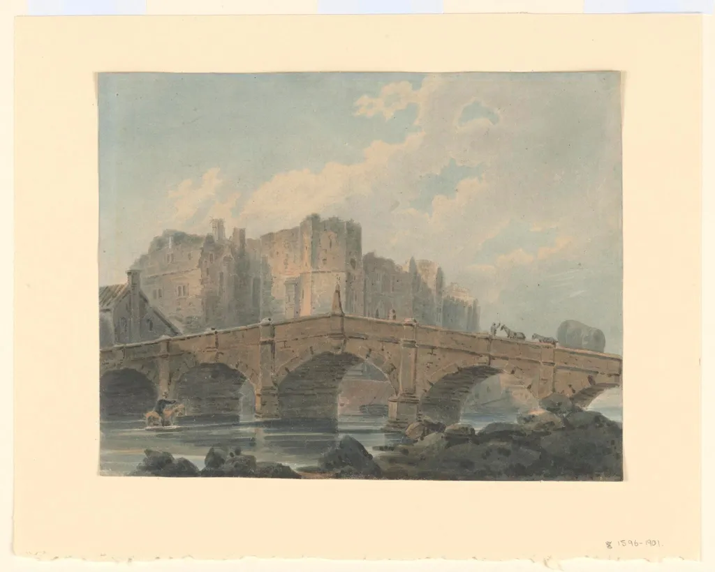 Newark Castle with the Old Trent Bridge, by Joseph Mallord William Turner, watercolor, 1800