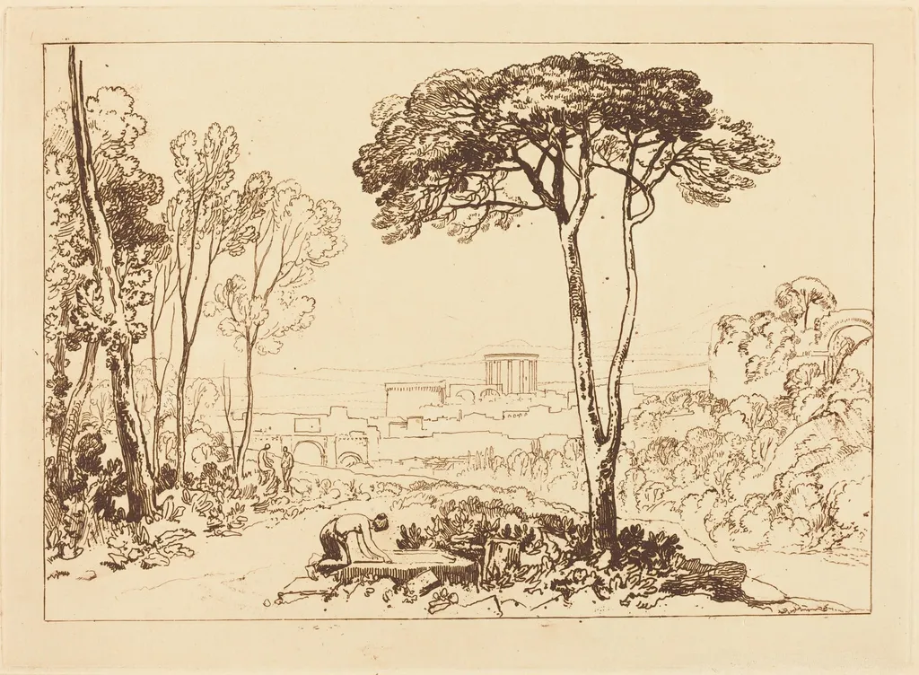 Scene in the Campagna, by Joseph Mallord William Turner, ink, 1812
