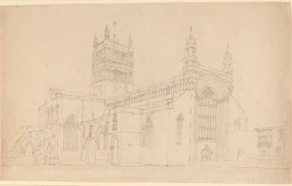 Tewkesbury Abbey, by Joseph Mallord William Turner, graphite, 1813