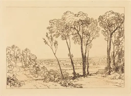 The Bridge in Middle Distance, by Joseph Mallord William Turner