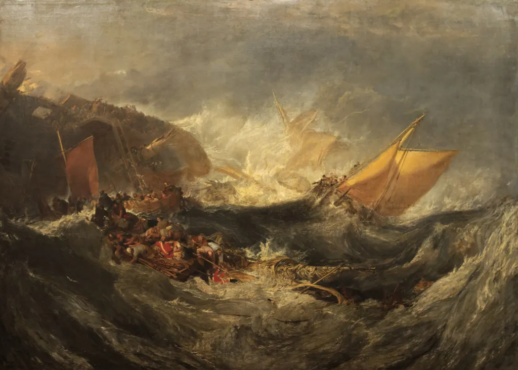 The Wreck of a Transport Ship, by Joseph Mallord William Turner, oil, 1810