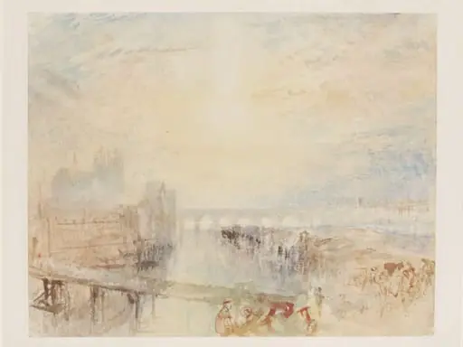 View of the Danube and Regensburg cathedral at sunset, by Joseph Mallord William Turner
