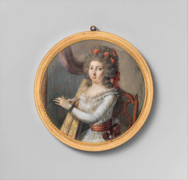 A Woman Playing a Harp — Joseph-Marie Bouton