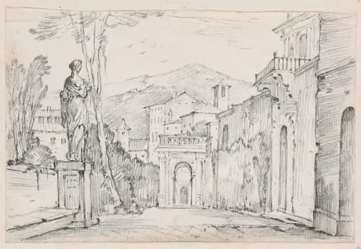 A Roman Street with Monte Cavo in the Distance, by Joseph-Marie Vien