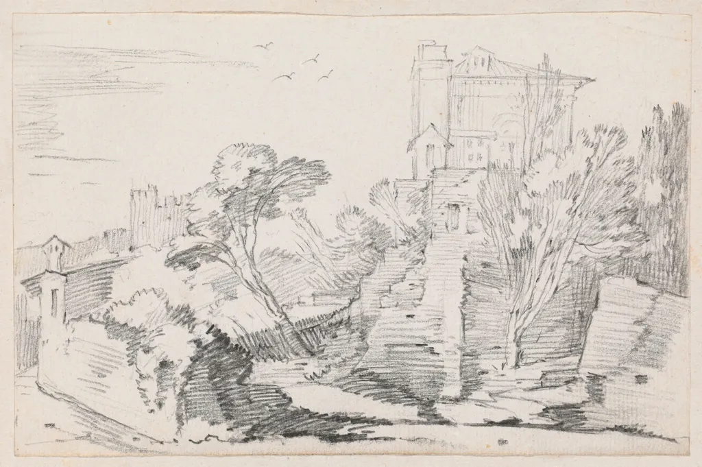 Casino Farnese on the Palatine Hill, Rome, by Joseph-Marie Vien, graphite, 1747