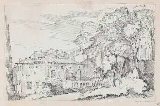 Houses and a Garden on a Hillside in Italy, by Joseph-Marie Vien