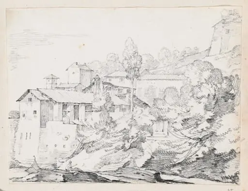 Italian Buildings on a Hillside, by Joseph-Marie Vien