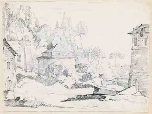 Landscape with the Church of San Teodoro, by Joseph-Marie Vien