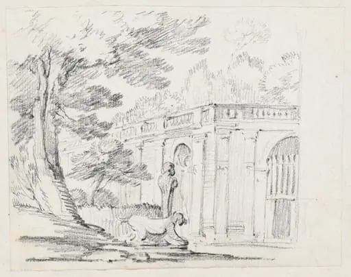 Loggia and Statuary in an Italian Garden, by Joseph-Marie Vien