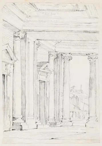 Portico of the Palazzo Nuovo, on the Campidoglio, by Joseph-Marie Vien
