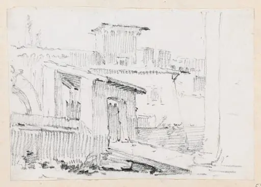 Roman Buildings with an Open Shed, by Joseph-Marie Vien