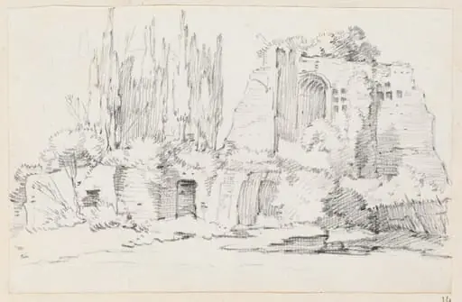 Roman Ruins with a Stand of Cypresses, by Joseph-Marie Vien