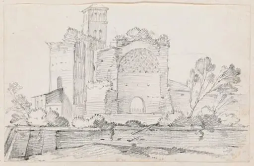 Ruins of the Temple of Venus and Rome in the Forum, by Joseph-Marie Vien