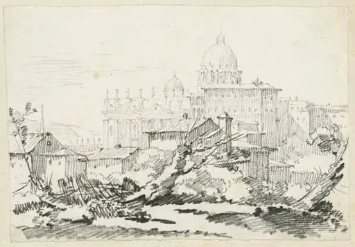 Saint Peter's Basilica and the Papal Palace, by Joseph-Marie Vien