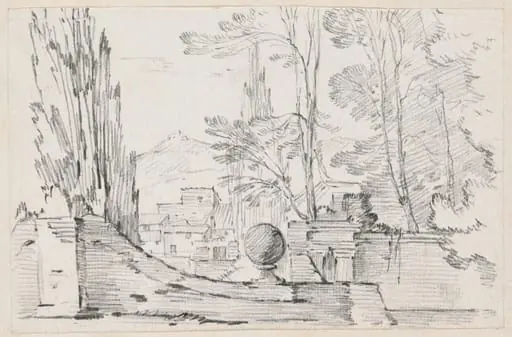 View across the Wall of an Italian Garden, by Joseph-Marie Vien
