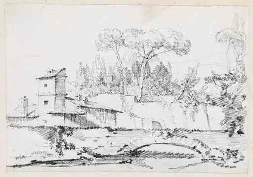 View of the Prato of the Villa Borghese, by Joseph-Marie Vien