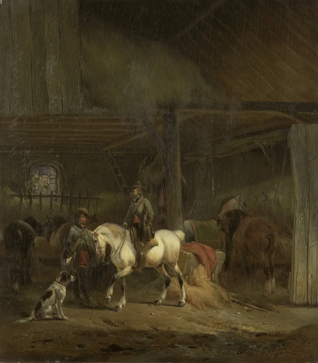 Horse Stable, by Joseph Moerenhout, oil, 1835