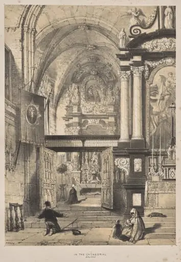 Architecture of the Middle Ages: In the Cathedral, Bruges, by Joseph Nash