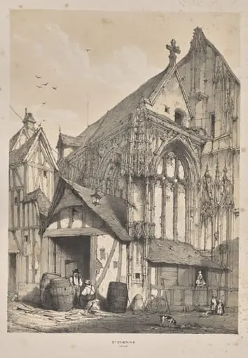 Architecture of the Middle Ages: St. Etienne, Rouen, by Joseph Nash